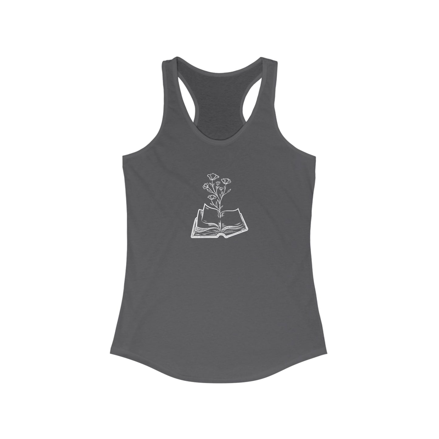 Women's Inspirational Floral Reading Tank Top, Book Lover Gift, Summer Workout Top, Plant Lover Apparel, Literary Gift, Relaxed Fit Top