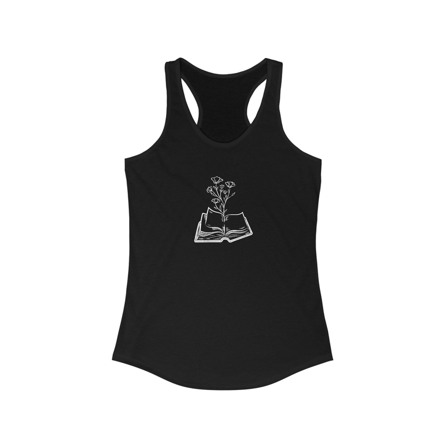 Women's Inspirational Floral Reading Tank Top, Book Lover Gift, Summer Workout Top, Plant Lover Apparel, Literary Gift, Relaxed Fit Top