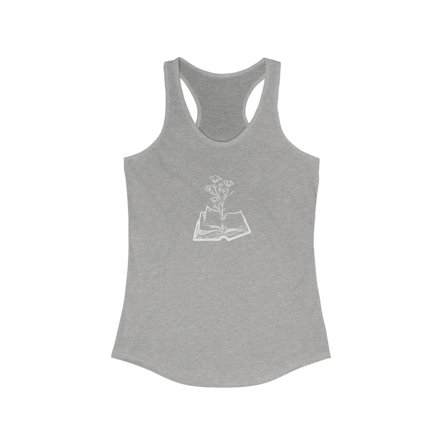 Women's Inspirational Floral Reading Tank Top, Book Lover Gift, Summer Workout Top, Plant Lover Apparel, Literary Gift, Relaxed Fit Top