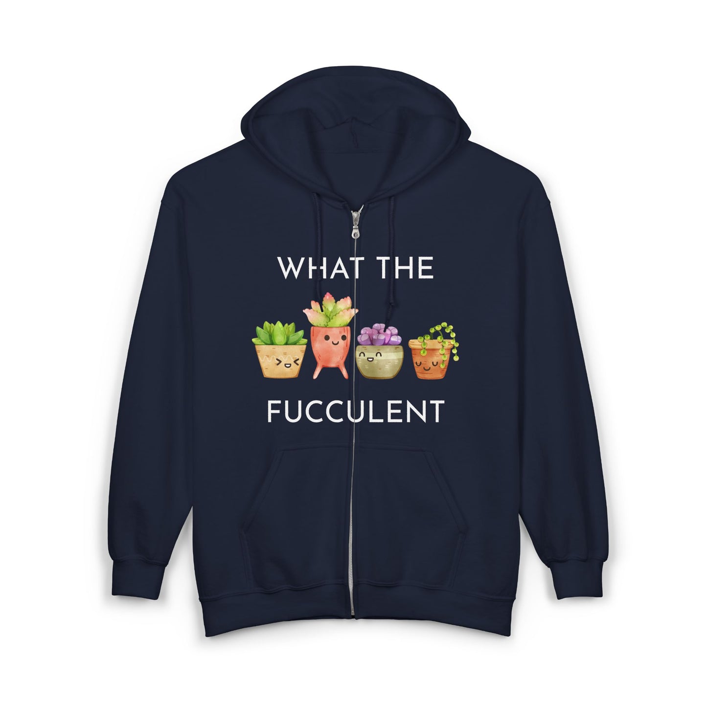 Cute Succulent Hoodie, Funny Plant Lover Sweatshirt, Garden Gift, Unisex Zip-Up for Home, Halloween, Birthday, Mother's Day