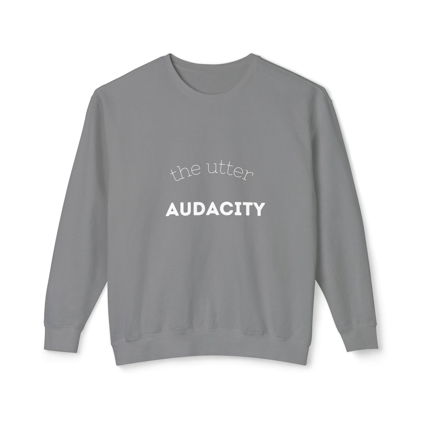 Unisex Lightweight Crewneck Sweatshirt - Utter Audacity, Stylish Sweatshirt, Casual Wear, Perfect Gift, Motivational Apparel