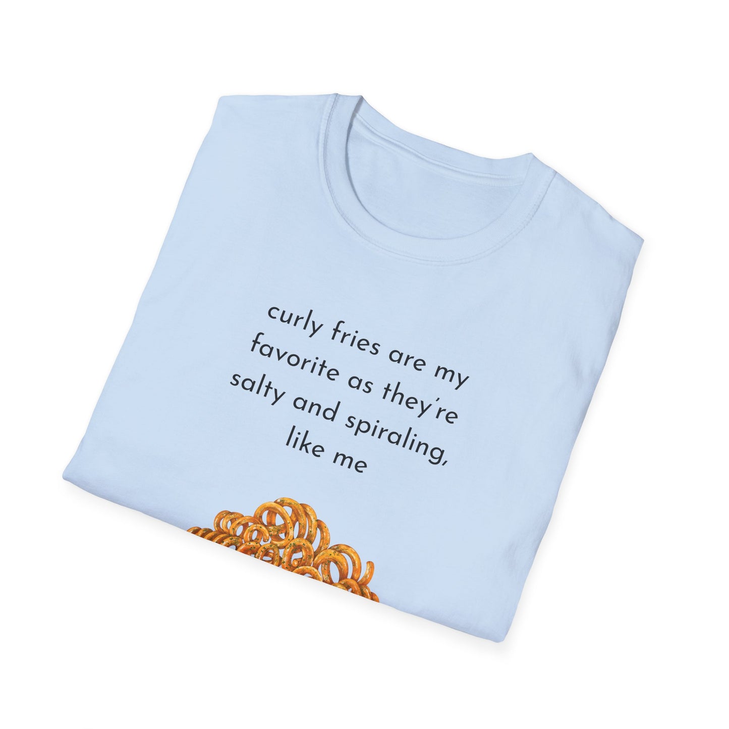 Curly Fries Lover Unisex T-Shirt - Funny Foodie Tee, Gift for Foodies, Cook Apparel, Casual Everyday Wear, Food Humor Shirt