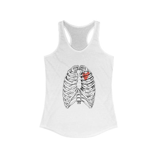 Heart on Rib Cage Tank Top, Cute Workout Shirt, Casual Summer Top, Unique Fitness Wear, Gift for Her