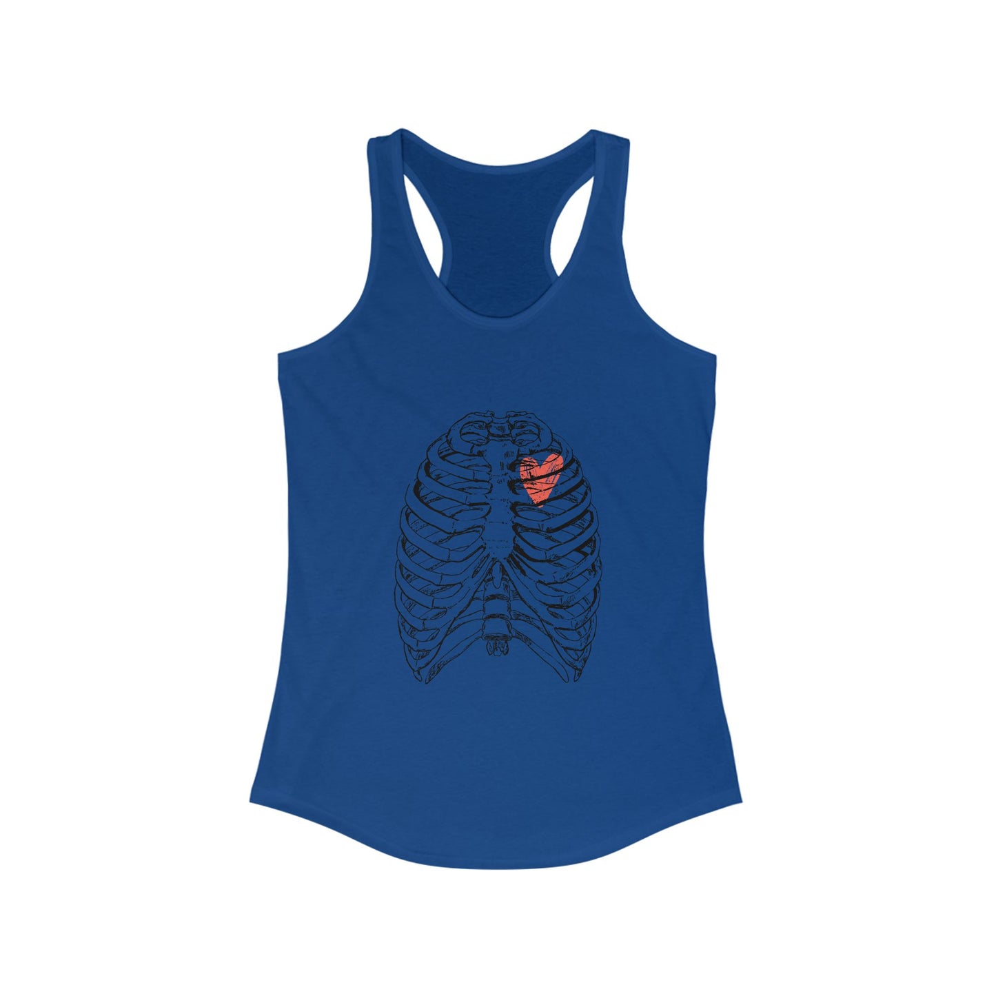 Heart on Rib Cage Tank Top, Cute Workout Shirt, Casual Summer Top, Unique Fitness Wear, Gift for Her