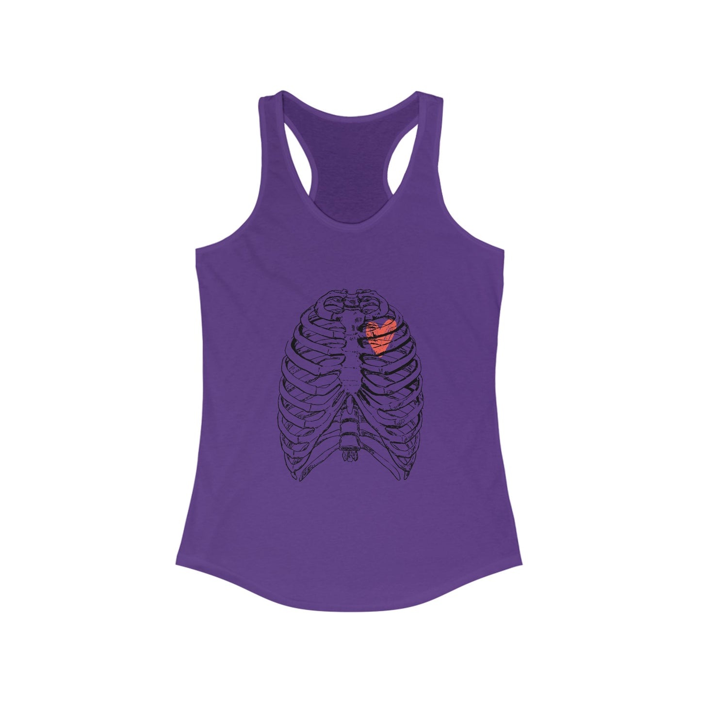 Heart on Rib Cage Tank Top, Cute Workout Shirt, Casual Summer Top, Unique Fitness Wear, Gift for Her
