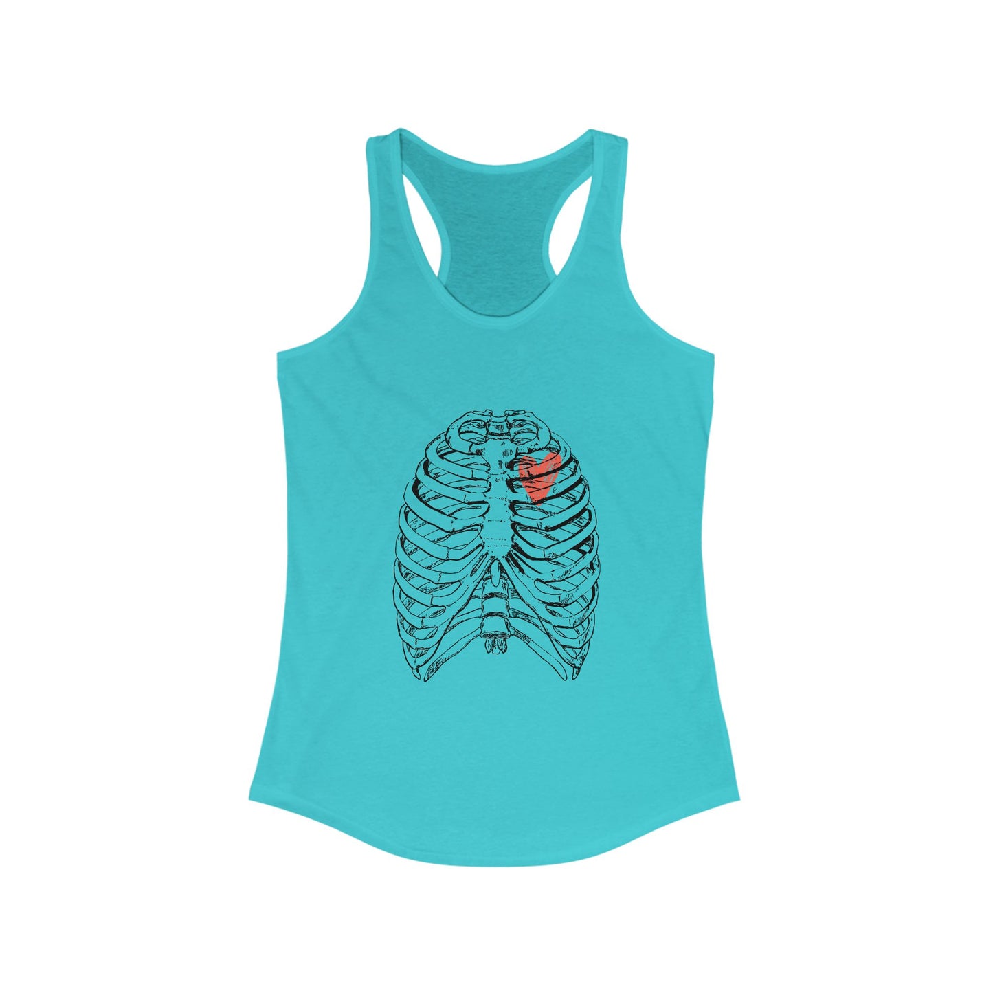 Heart on Rib Cage Tank Top, Cute Workout Shirt, Casual Summer Top, Unique Fitness Wear, Gift for Her