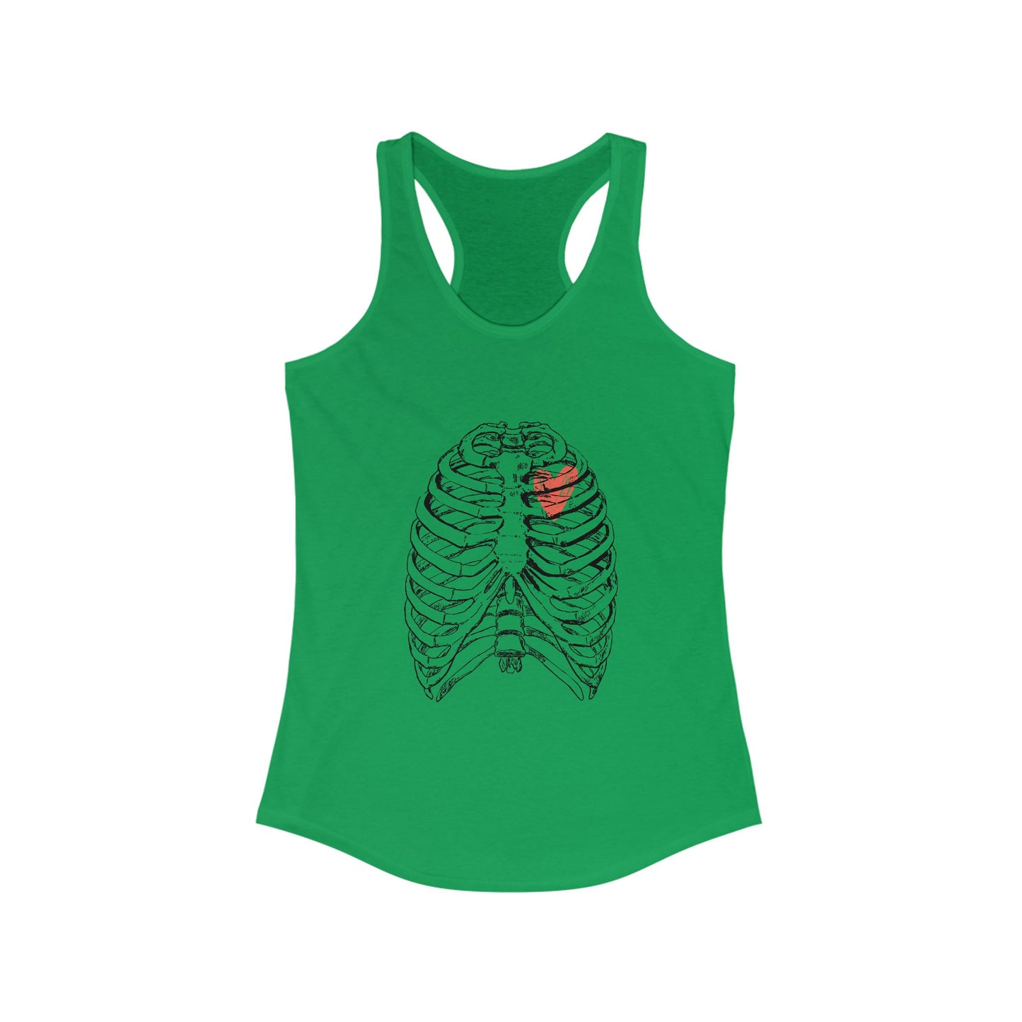 Heart on Rib Cage Tank Top, Cute Workout Shirt, Casual Summer Top, Unique Fitness Wear, Gift for Her