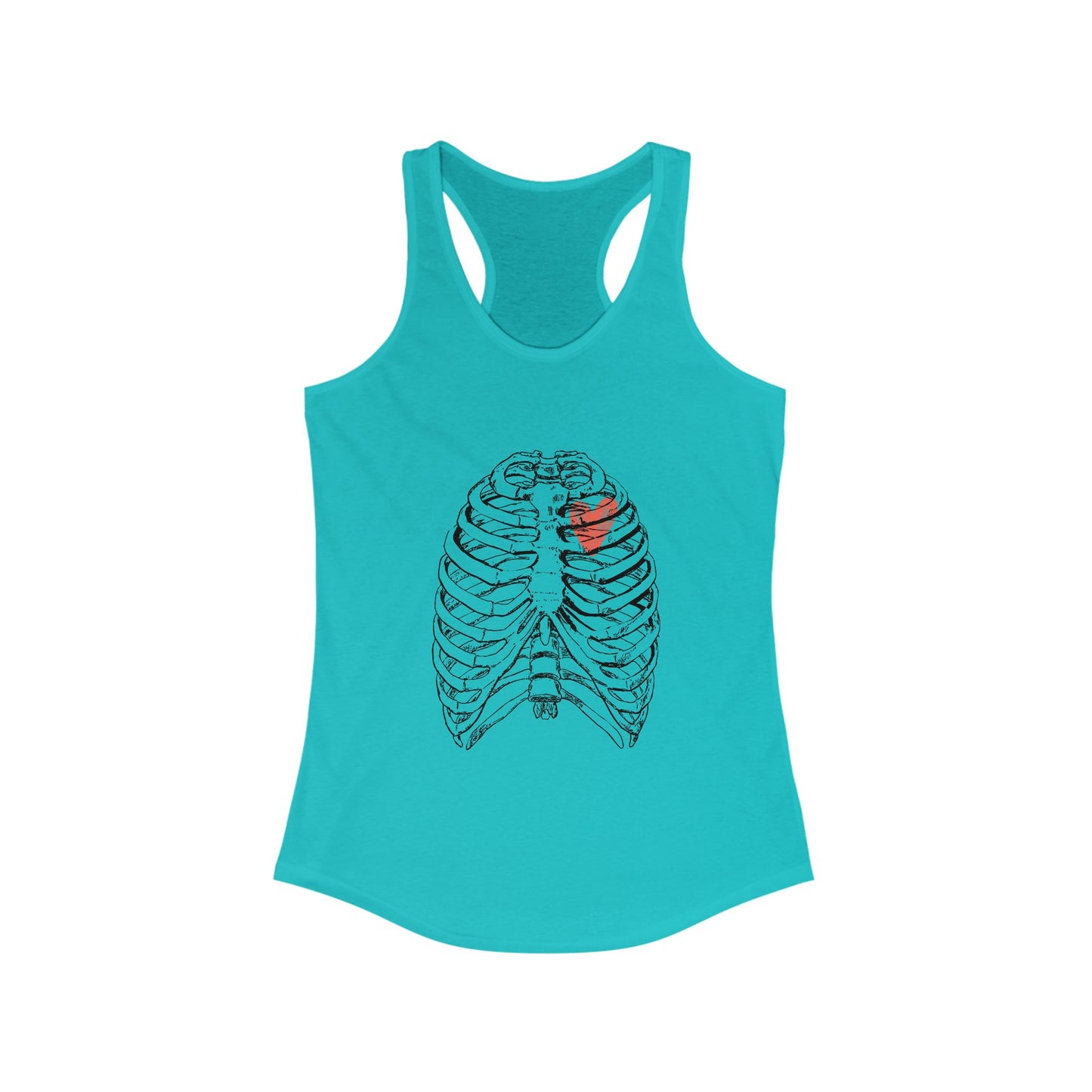 Heart on Rib Cage Tank Top, Cute Workout Shirt, Casual Summer Top, Unique Fitness Wear, Gift for Her