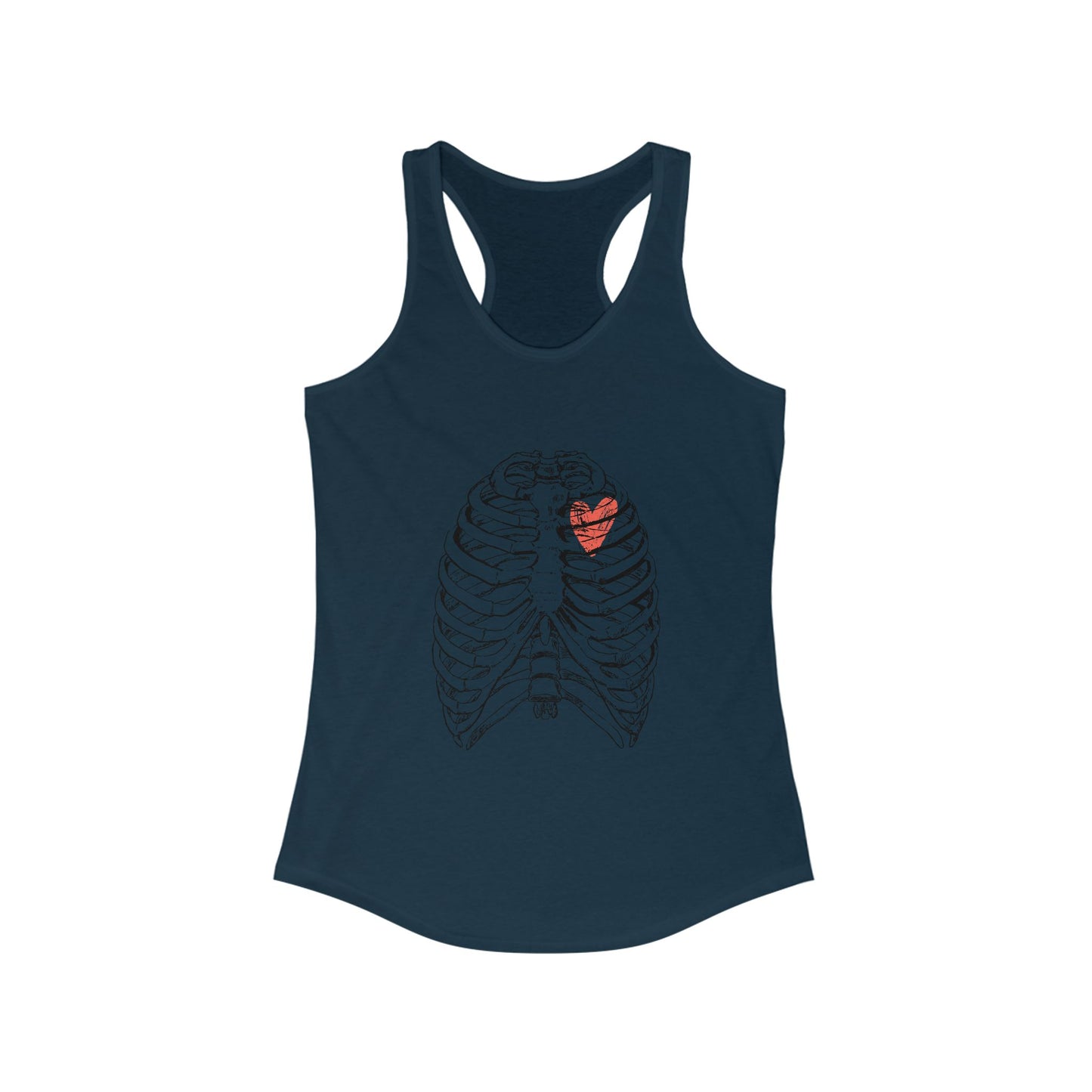 Heart on Rib Cage Tank Top, Cute Workout Shirt, Casual Summer Top, Unique Fitness Wear, Gift for Her