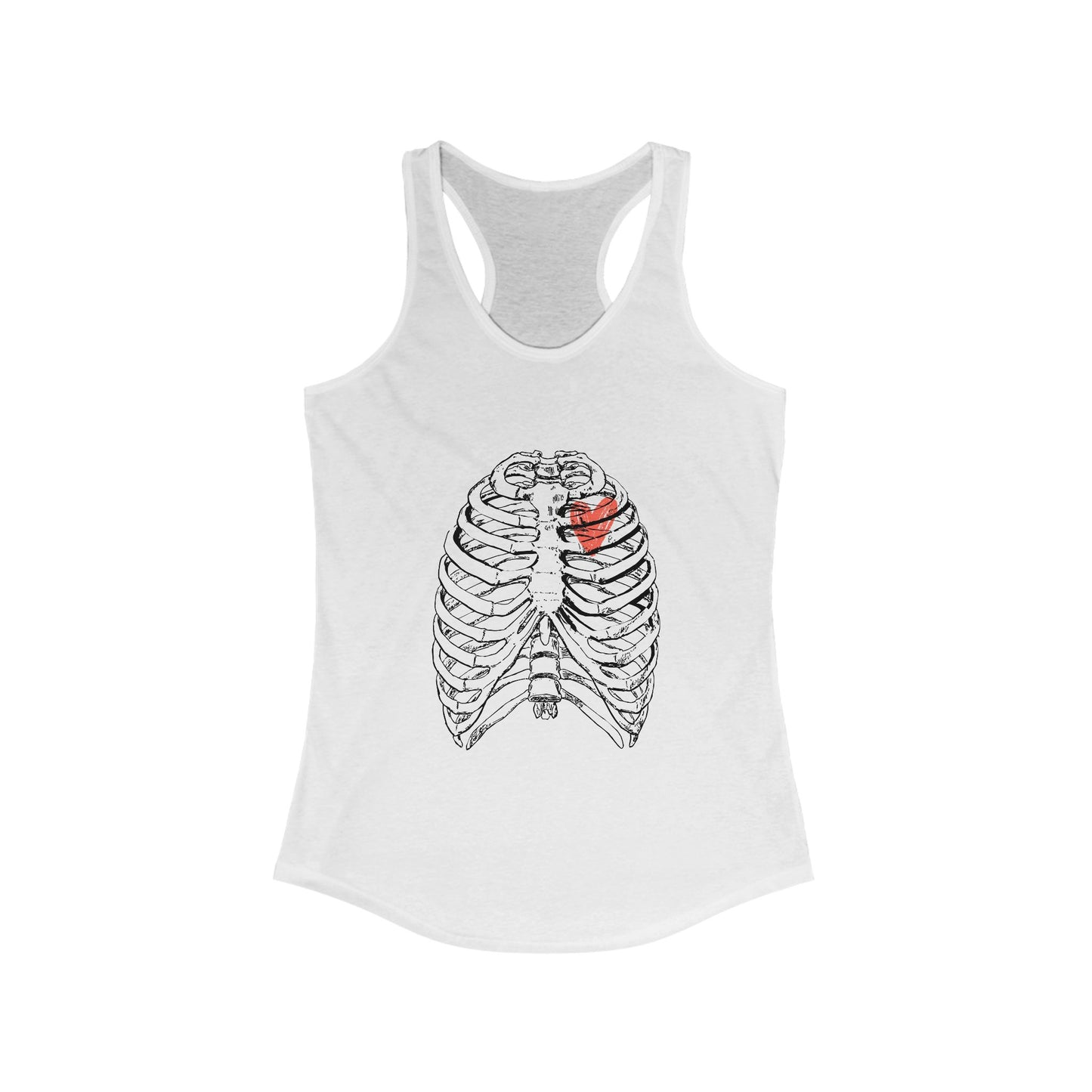 Heart on Rib Cage Tank Top, Cute Workout Shirt, Casual Summer Top, Unique Fitness Wear, Gift for Her