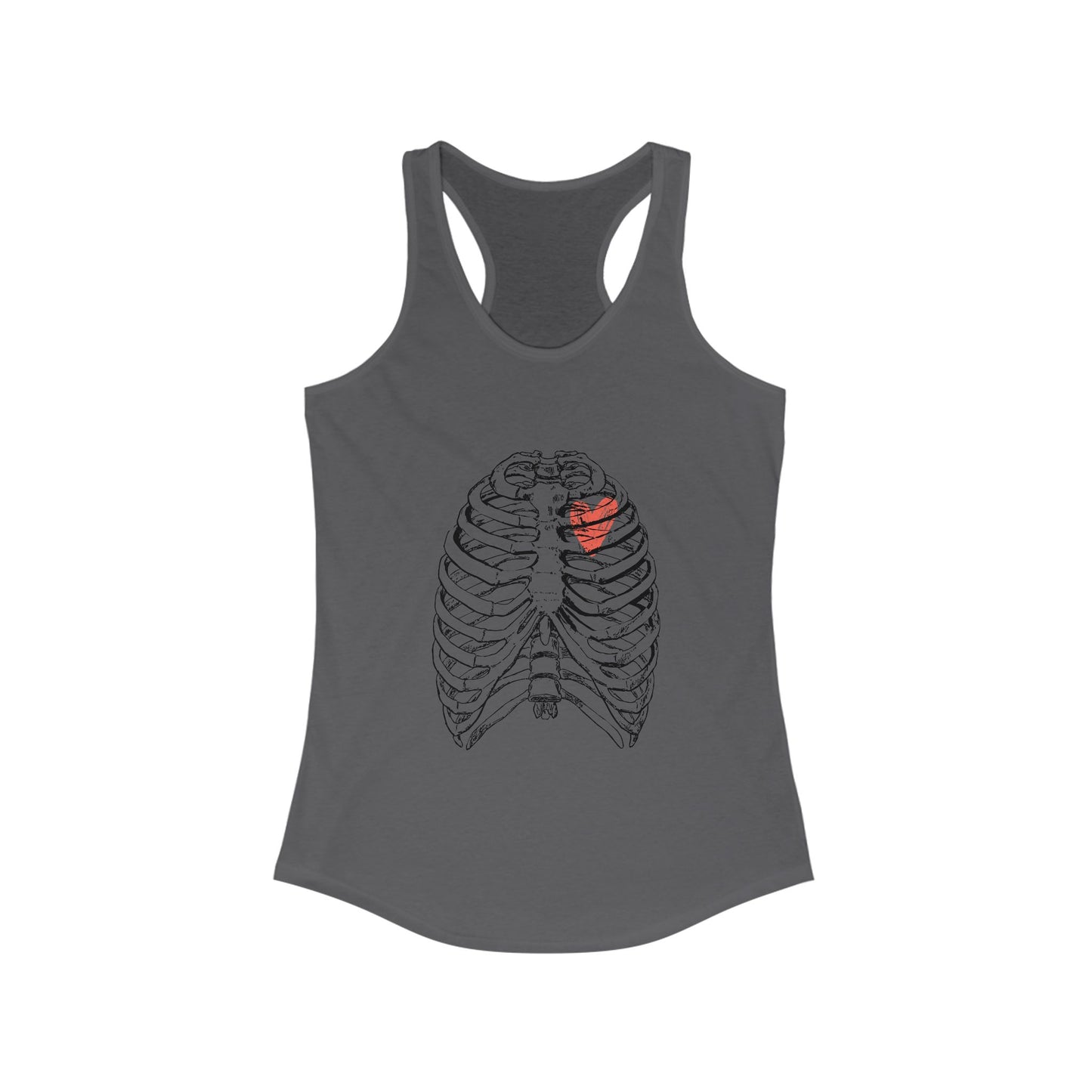 Heart on Rib Cage Tank Top, Cute Workout Shirt, Casual Summer Top, Unique Fitness Wear, Gift for Her