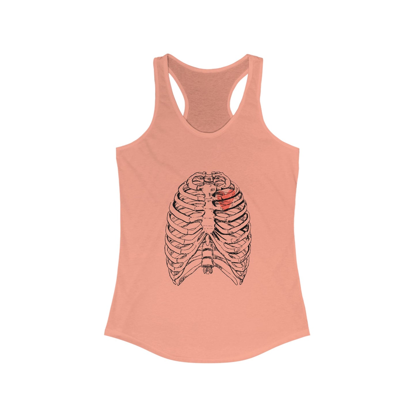 Heart on Rib Cage Tank Top, Cute Workout Shirt, Casual Summer Top, Unique Fitness Wear, Gift for Her