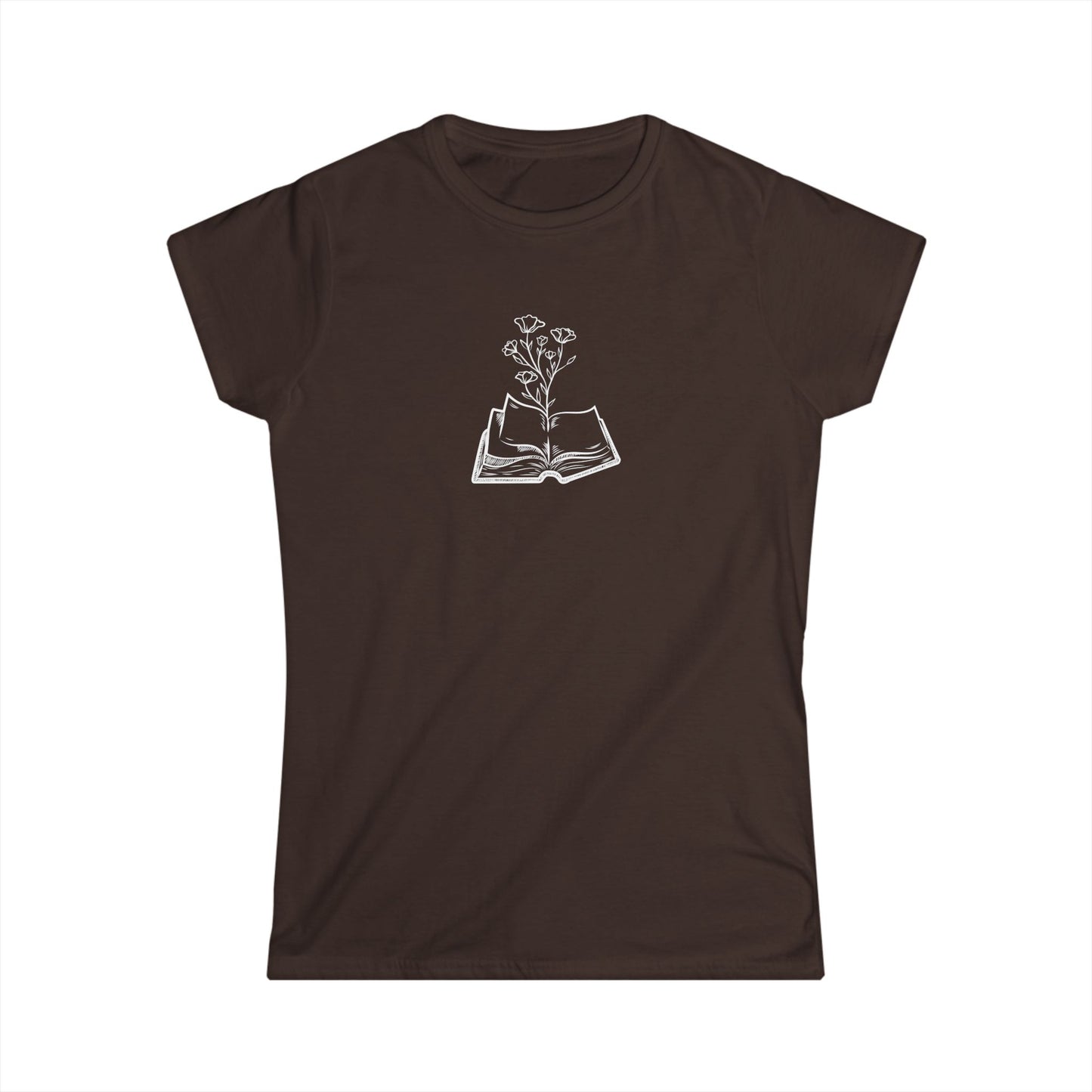Book Lovers Women's Tee, Softstyle Shirt for Readers, Literary Gift, Floral Design, Casual Wear, Reading Enthusiast