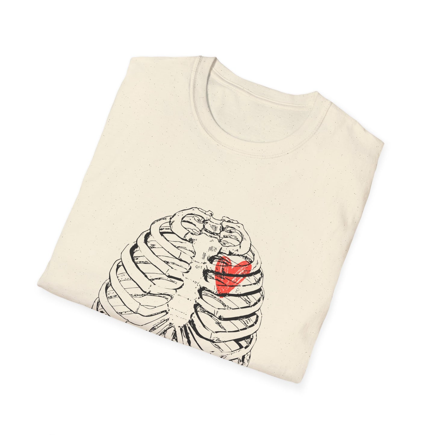Heart in Ribcage Unisex Softstyle T-Shirt, Anatomy Tee, Heartbeat Shirt, Science Lover Gift, Unique Graphic Tee