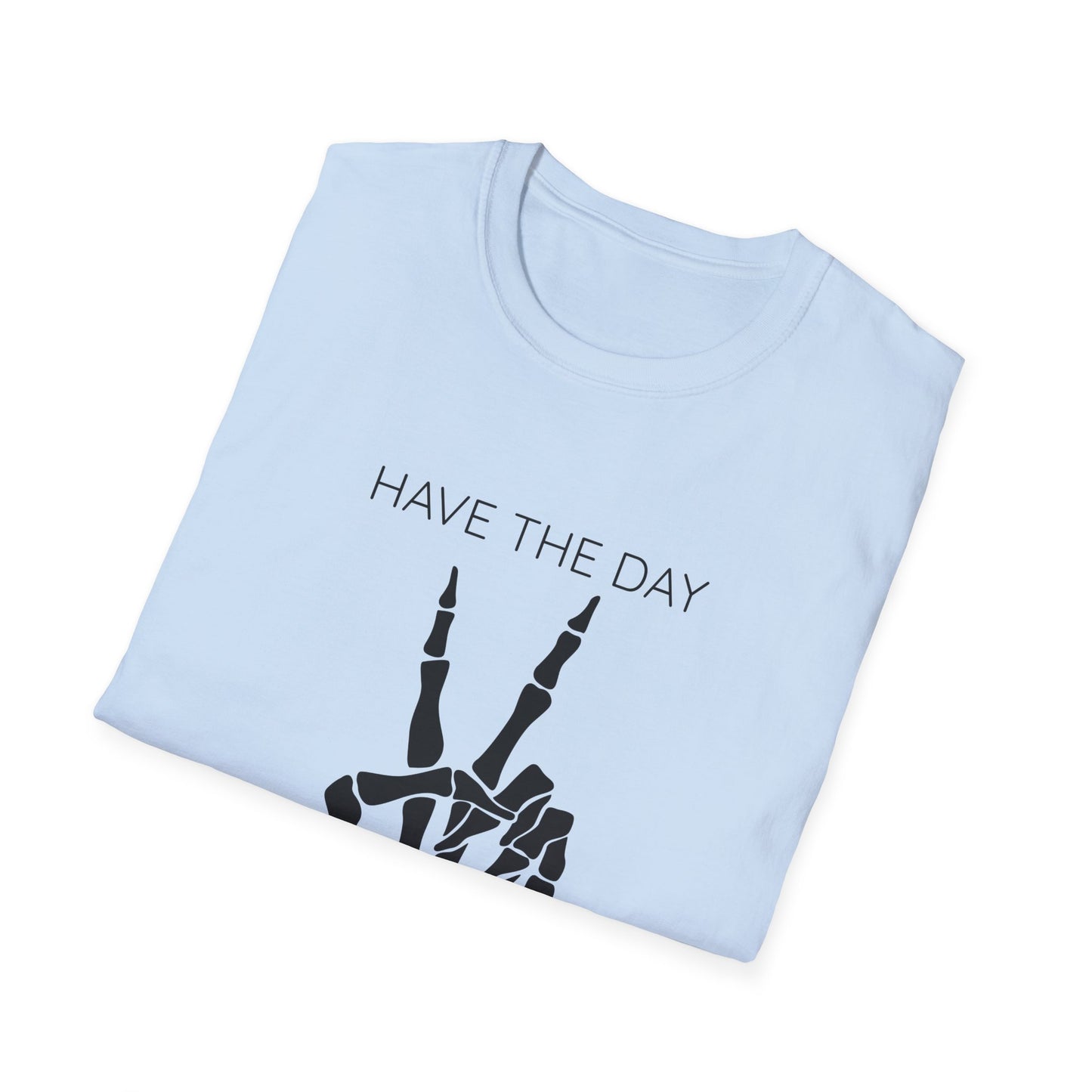 Peaceful Vibes Unisex T-Shirt - Skeleton Hand Graphic Tee, Casual Wear, Gift for Him/Her, Halloween, Everyday Humor T-Shirt