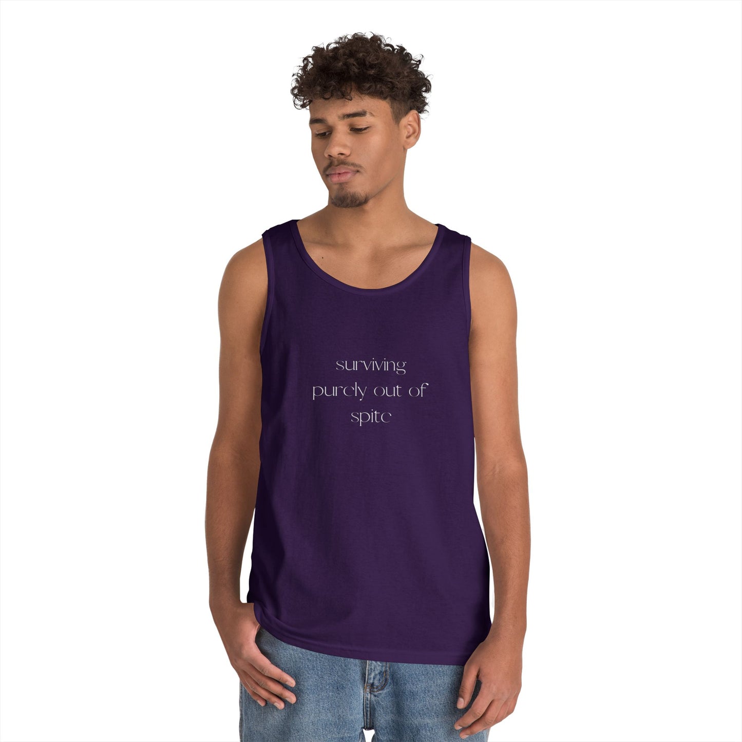 Inspirational Unisex Heavy Cotton Tank Top, Casual Wear, Motivational Gift, Summer Style, Workout Clothing, Fitness Apparel
