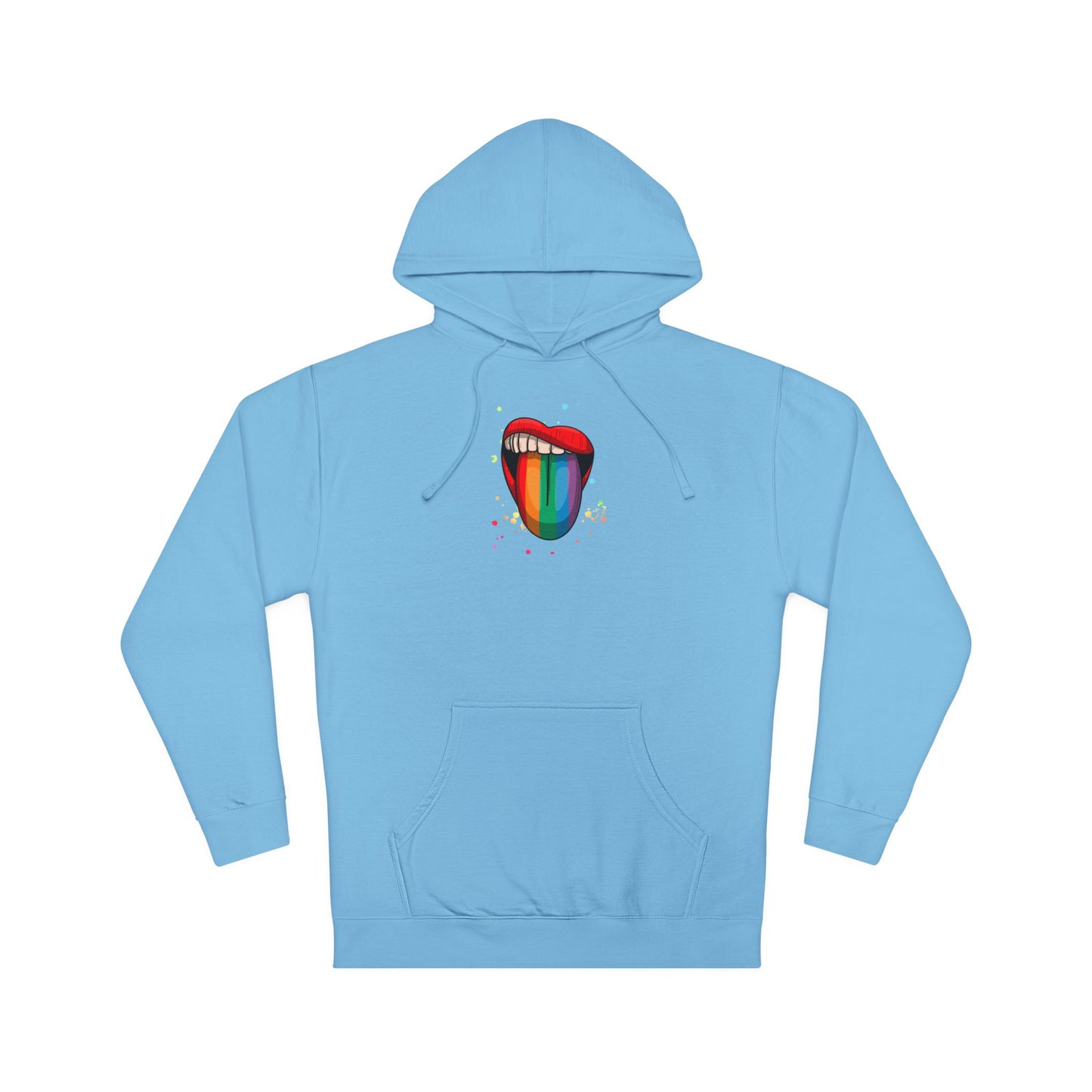 Colorful Tongue Hooded Sweatshirt - Fun Gift for Pride, Festivals, Casual Wear, LGBTQ+ Apparel, Street Style