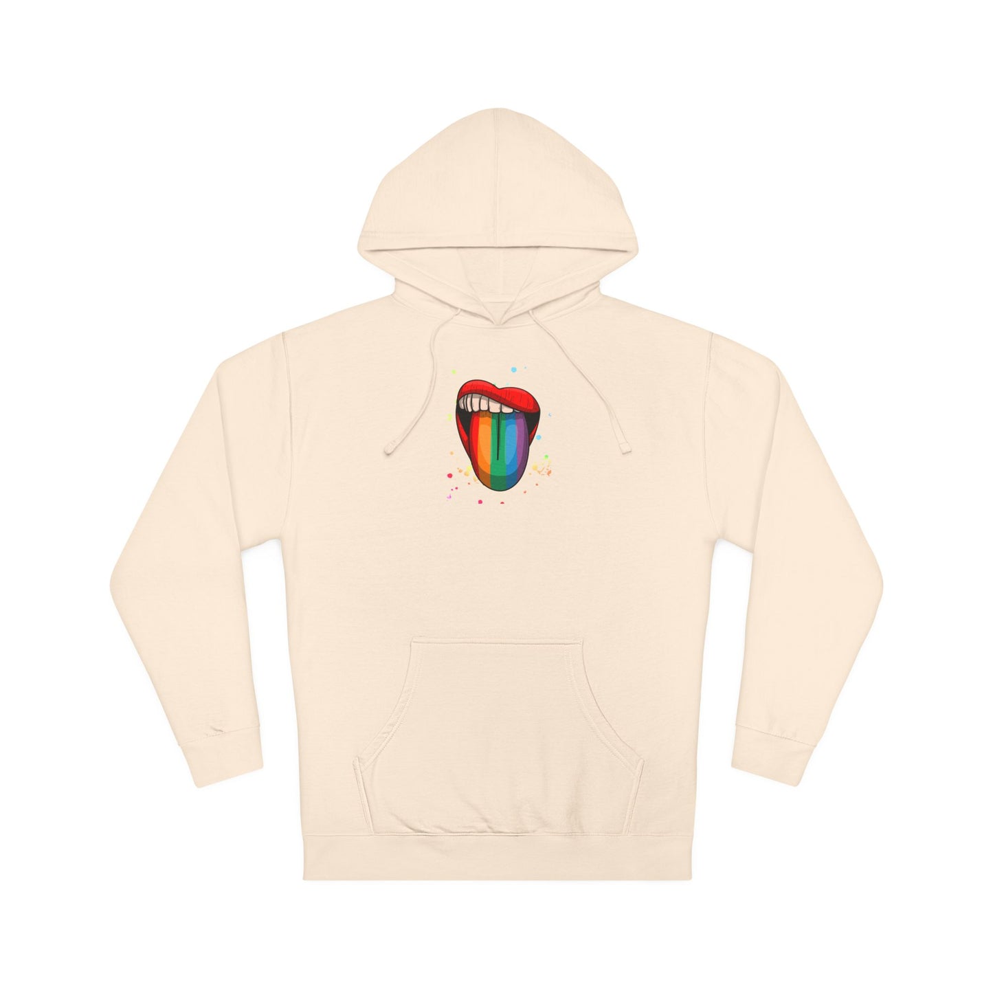 Colorful Tongue Hooded Sweatshirt - Fun Gift for Pride, Festivals, Casual Wear, LGBTQ+ Apparel, Street Style