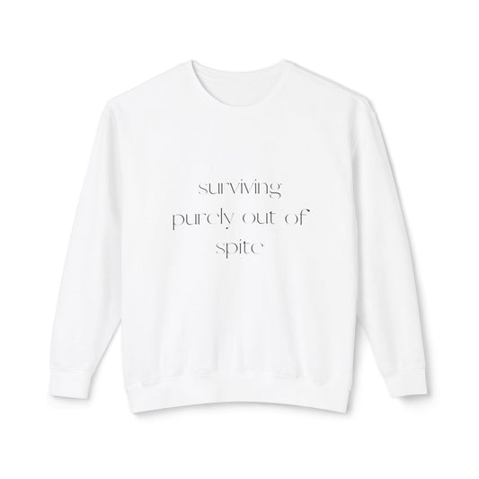 Unisex Lightweight Crewneck Sweatshirt - Surviving Purely Out of Spice, Cozy Gift for Food Lovers, Casual Wear, Fall Fashion, Gift for [...]