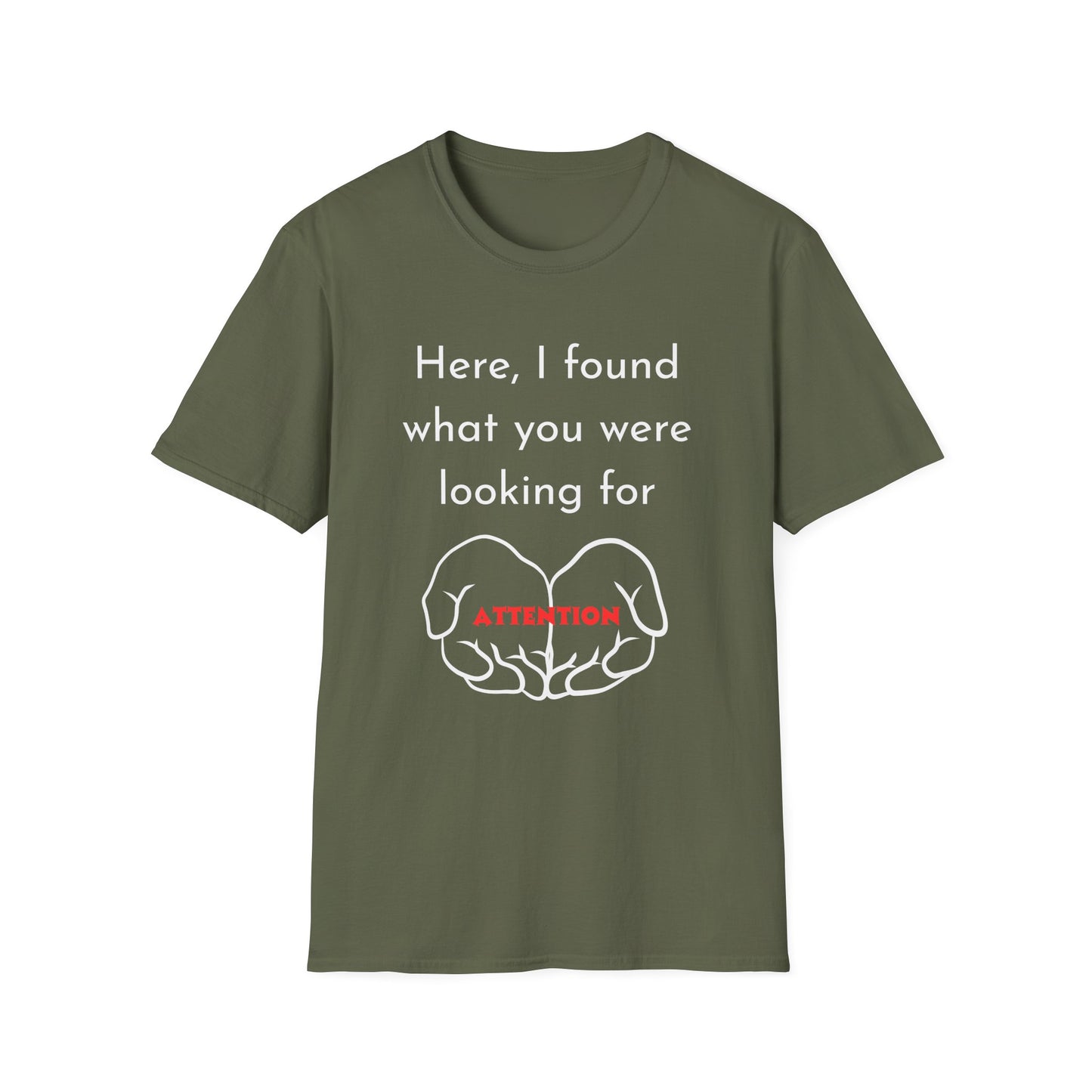 Attention Graphic Unisex Softstyle T-Shirt, Fun Gift, Casual Wear, Statement Tee, Everyday Fashion, Relaxed Fit