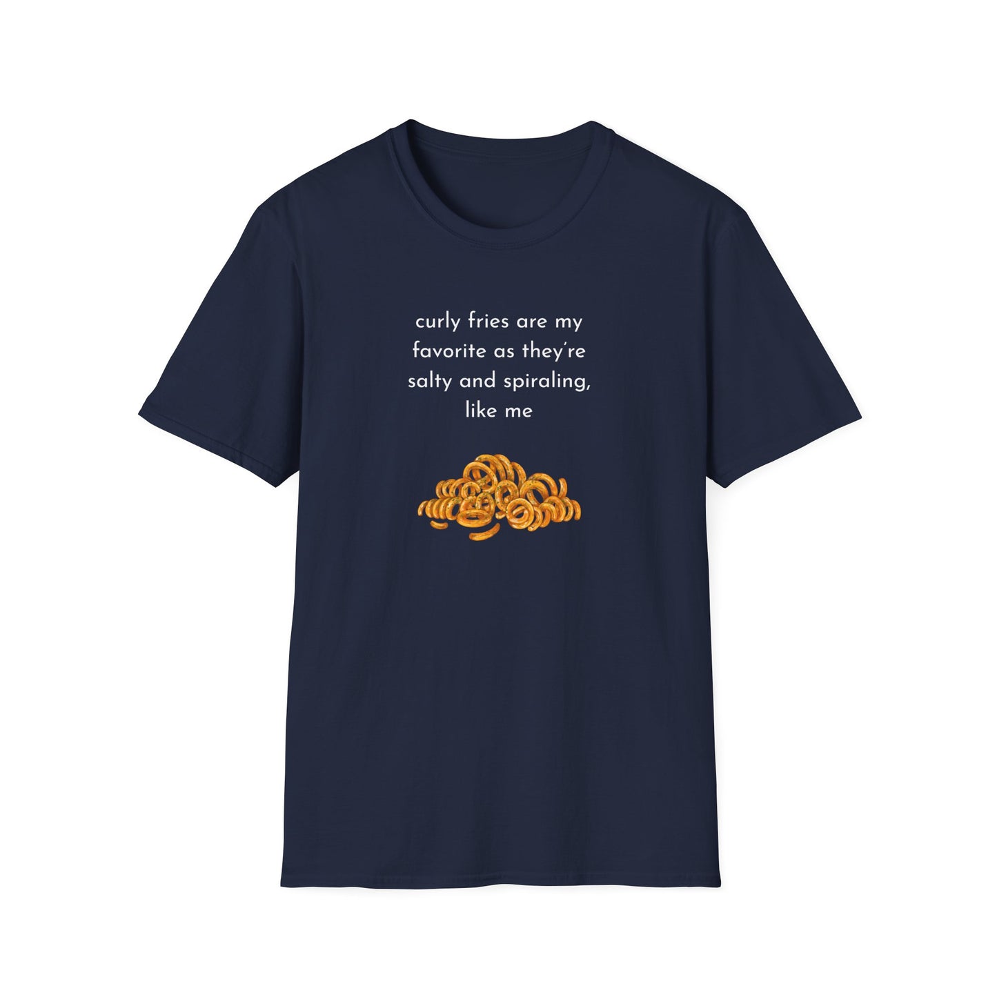 Curly Fries Lover Unisex T-Shirt - Funny Foodie Tee, Gift for Foodies, Cook Apparel, Casual Everyday Wear, Food Humor Shirt