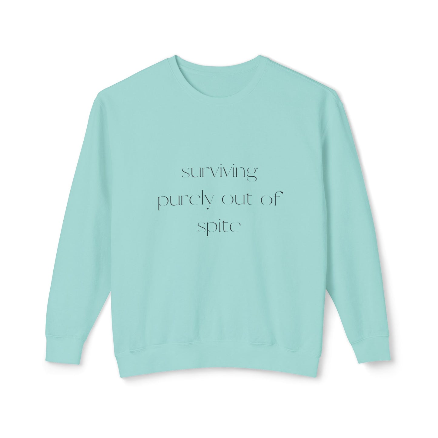 Unisex Lightweight Crewneck Sweatshirt - Surviving Purely Out of Spice, Cozy Gift for Food Lovers, Casual Wear, Fall Fashion, Gift for [...]