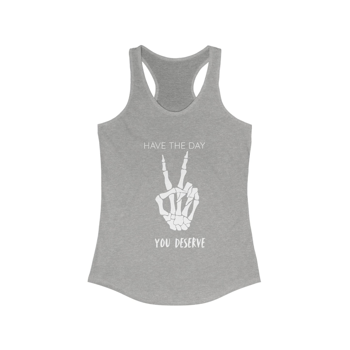 Women's Skeleton Peace Tank Top, Inspirational Gym Shirt, Cute Summer Apparel, Fitness Gift, Motivational Workout Wear
