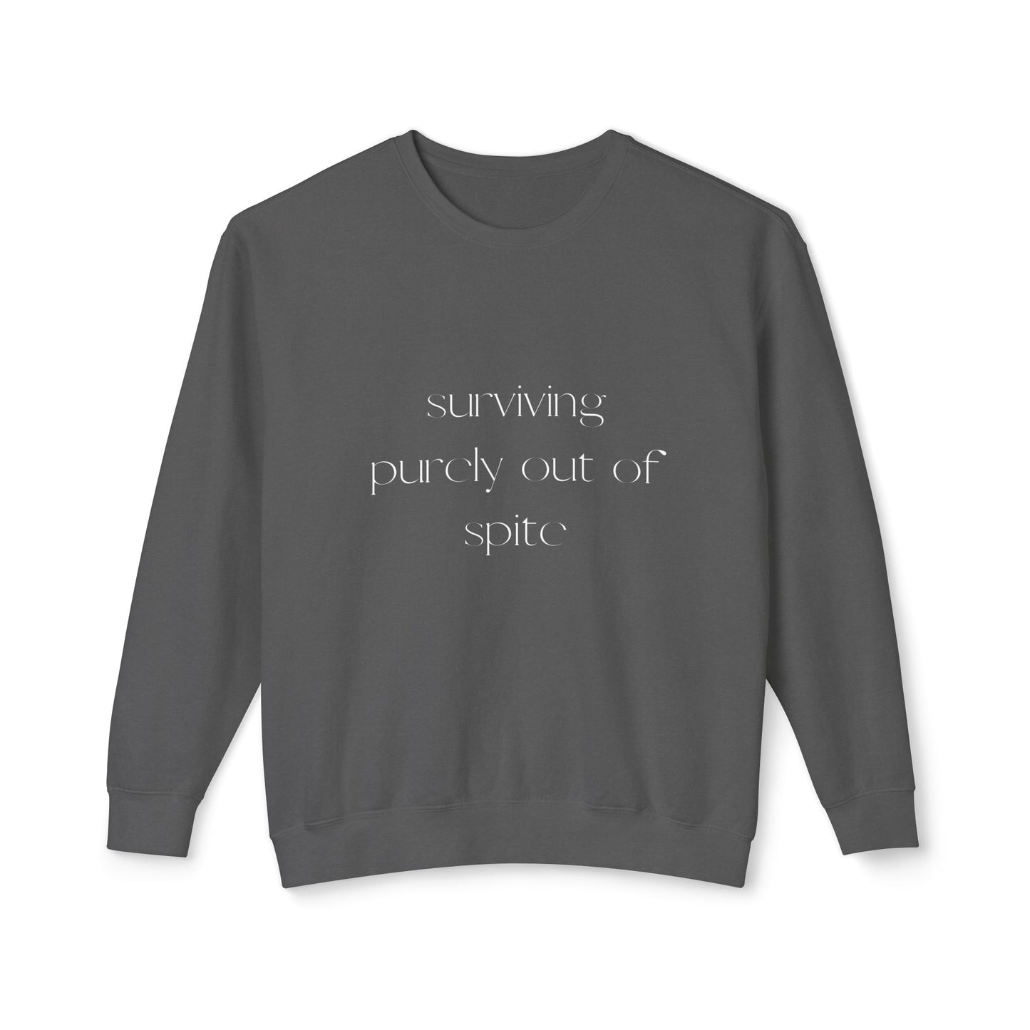 Unisex Lightweight Crewneck Sweatshirt - Surviving Purely Out of Spice, Cozy Gift for Food Lovers, Casual Wear, Fall Fashion, Gift for [...]