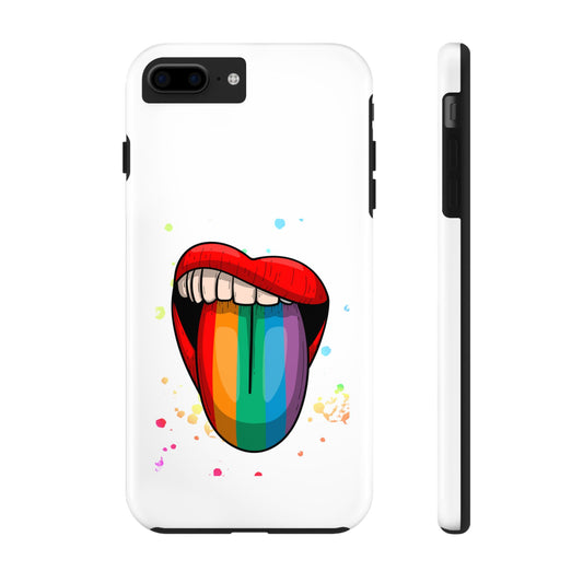 Colorful Rainbow Tongue Phone Case - Fun Protection for All, LGBTQ+ Pride, Gift for Friends, Vibrant Accessories, Tough Shell Cases