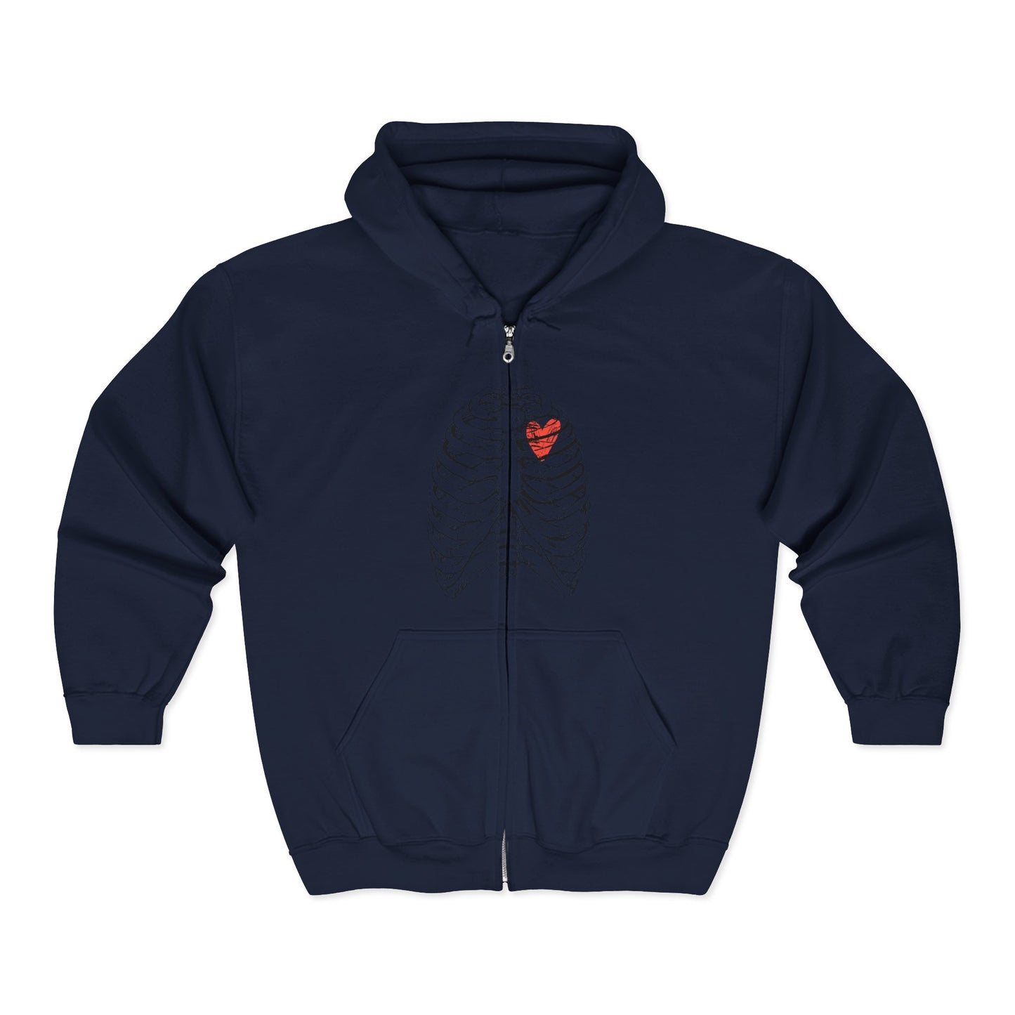 Heart and Bones Graphic Zip Hoodie, Casual Layer, Unisex Sweatshirt for Everyday Wear, Unique Gift for Valentines, Birthdays, Cozy [...]