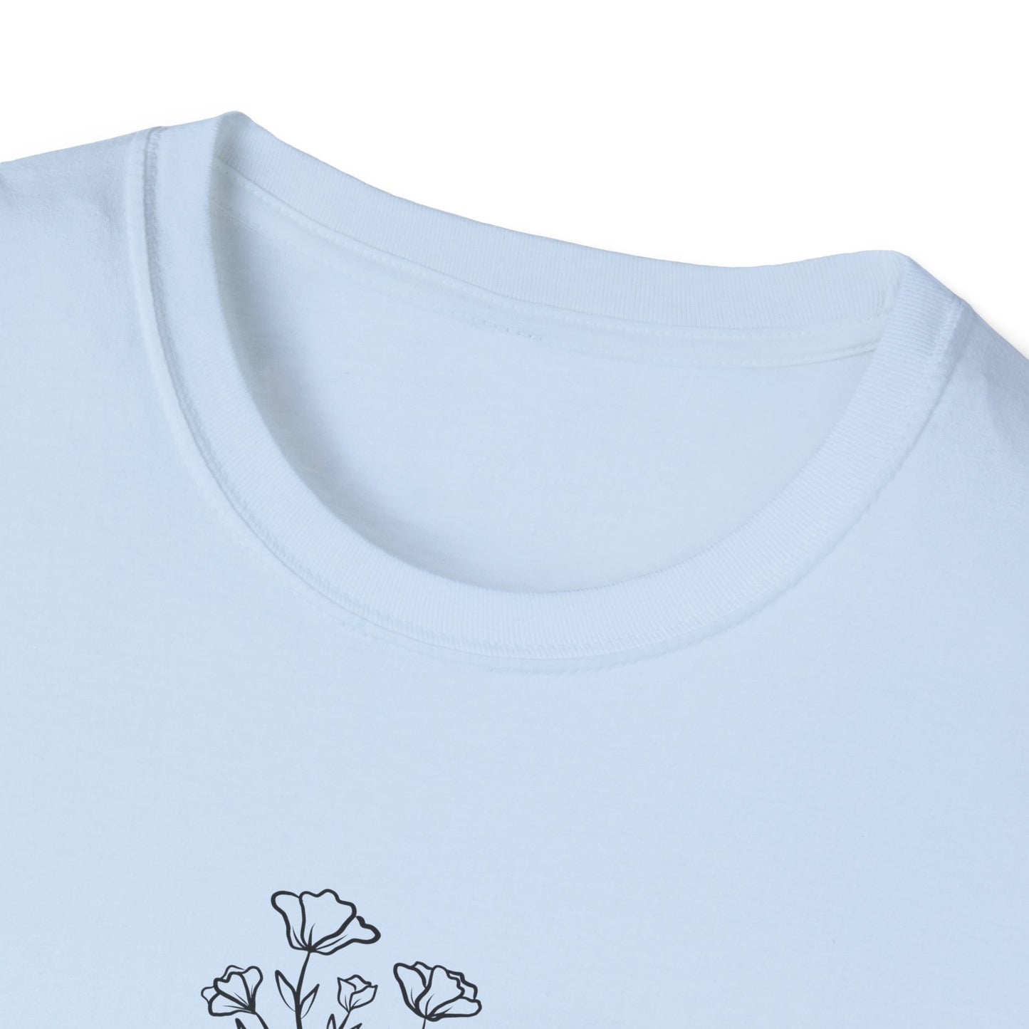 Literary Blooms Unisex Softstyle T-Shirt, Book Lover Gift, Reading Tee, Nature Graphic Shirt, Perfect for Birthdays, Book Clubs, and More