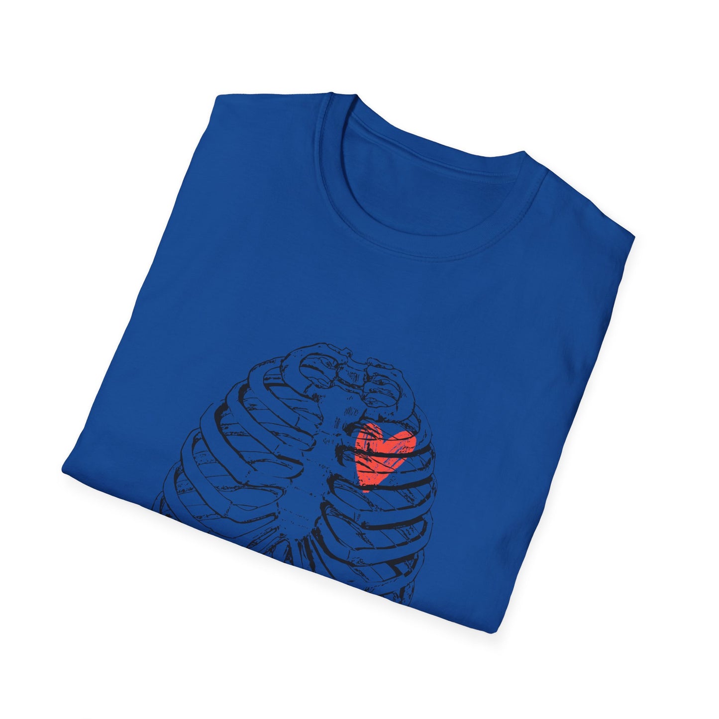 Heart in Ribcage Unisex Softstyle T-Shirt, Anatomy Tee, Heartbeat Shirt, Science Lover Gift, Unique Graphic Tee