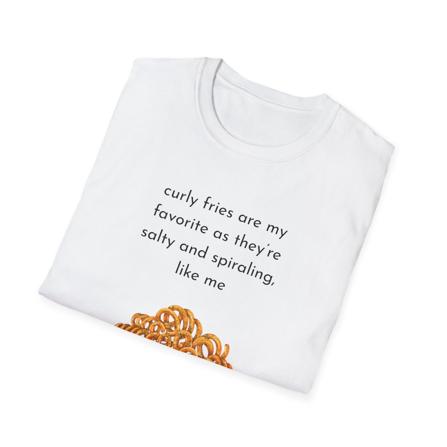 Curly Fries Lover Unisex T-Shirt - Funny Foodie Tee, Gift for Foodies, Cook Apparel, Casual Everyday Wear, Food Humor Shirt