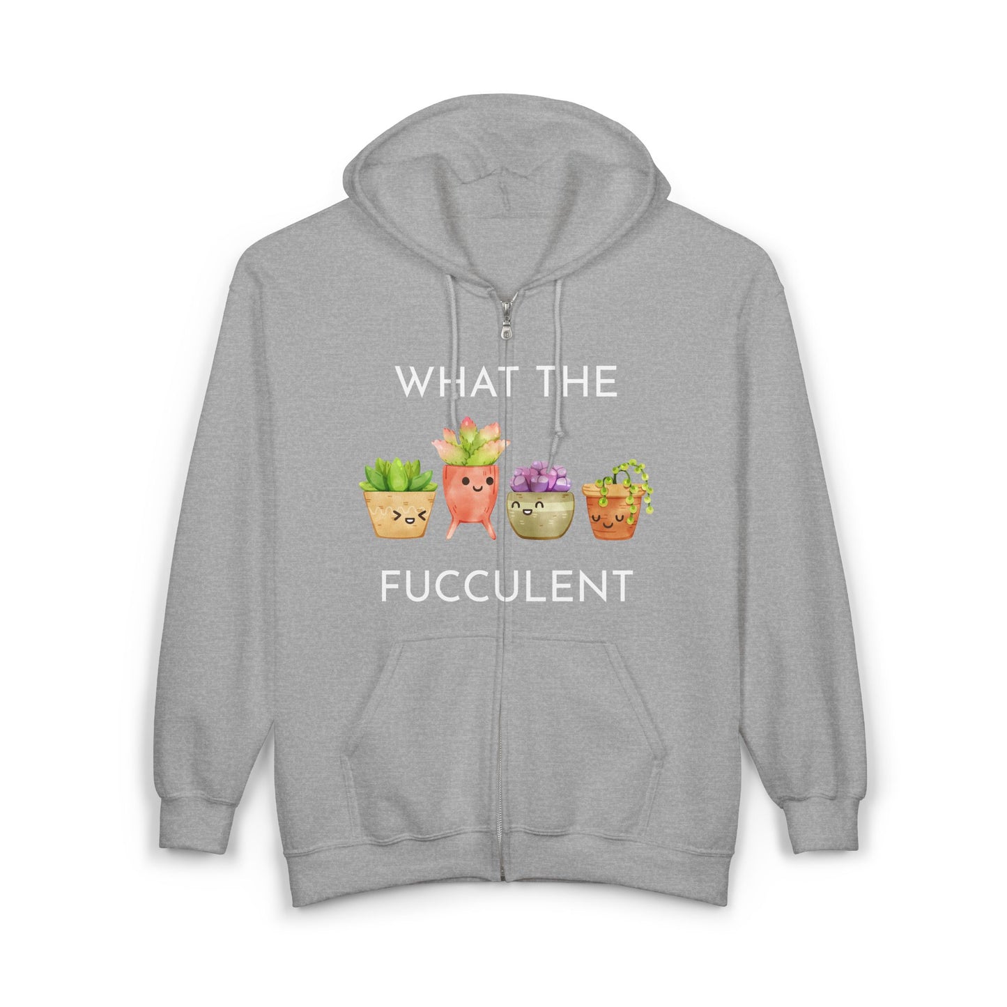 Cute Succulent Hoodie, Funny Plant Lover Sweatshirt, Garden Gift, Unisex Zip-Up for Home, Halloween, Birthday, Mother's Day